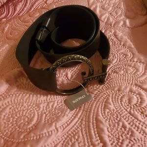 NWT Chicos Brown Tara Interlock Belt M/L